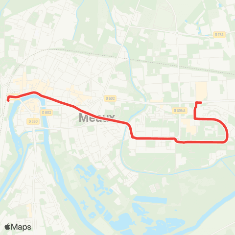 Île-de-France Mobilités Georges Claude - Dépose <> Gare de Meaux (Dépose) map