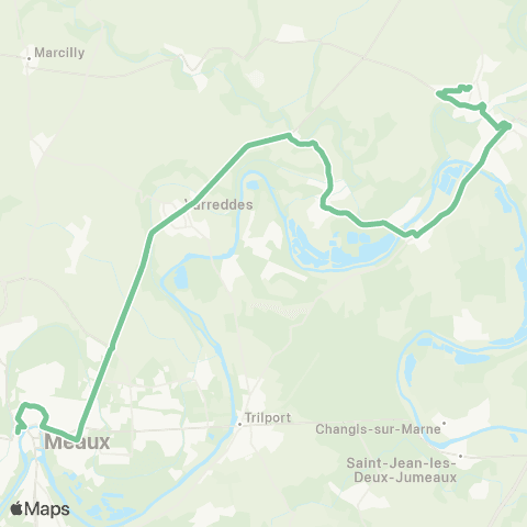 Île-de-France Mobilités Guillaume Apollinaire <> Gare de Meaux (Dépose) map