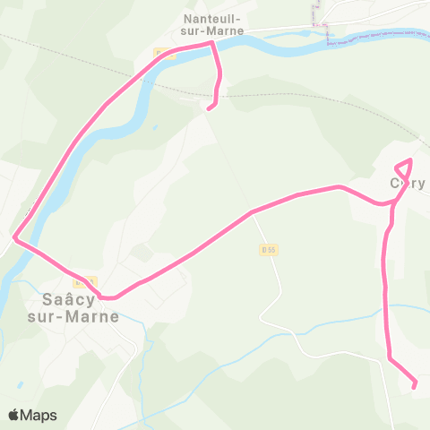 Île-de-France Mobilités Gare de Nanteuil Saâcy <> Villaré map