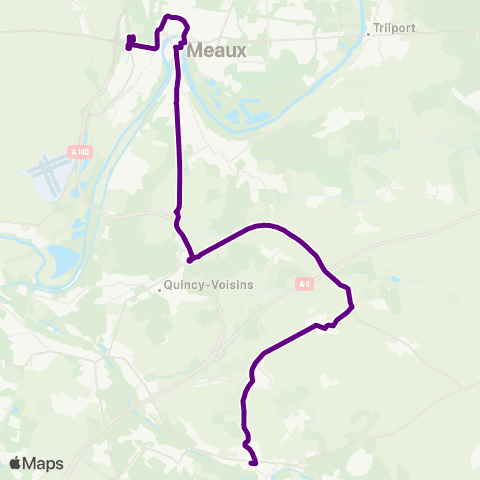Île-de-France Mobilités Lycée Pierre de Coubertin <> Gare de Crécy-la-Chapelle (Dépose) map