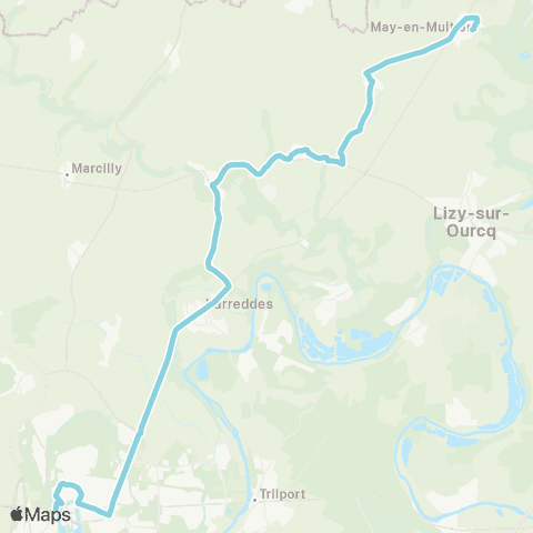 Île-de-France Mobilités Gare de Meaux Quai I <> Ancien Calvaire map
