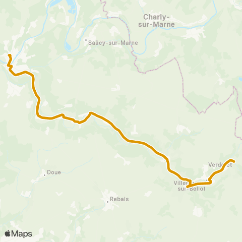 Île-de-France Mobilités Gare de la Ferté-sous-Jouarre (Quai F) <> Pl. de la Mairie map