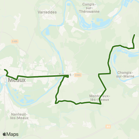 Île-de-France Mobilités Jean Rose <> Château du Vignois map