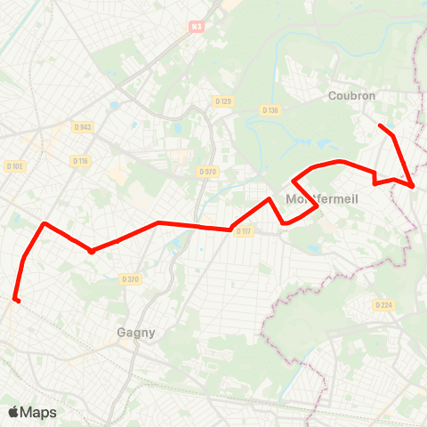 Île-de-France Mobilités Gare du Raincy Villemomble Montfermeil <> Corot map