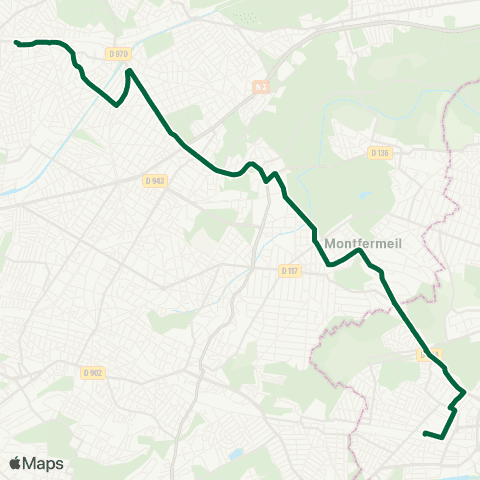 Île-de-France Mobilités Gare de Chelles - Gournay <> Gare d'Aulnay-sous-Bois map