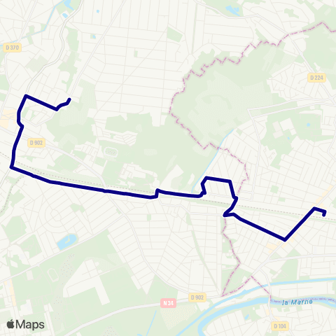 Île-de-France Mobilités Collège Pablo Néruda <> Gare de Chelles - Gournay map