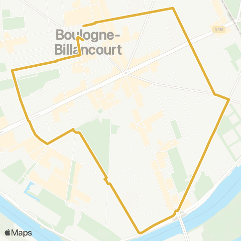 Île-de-France Mobilités Hôtel de Ville - les Passages <> Hôtel de Ville de Boulogne-Billancourt map