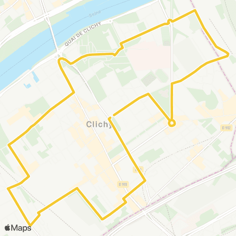 Île-de-France Mobilités Mairie de Clichy - Métro <> Mairie de Clichy - Métro map