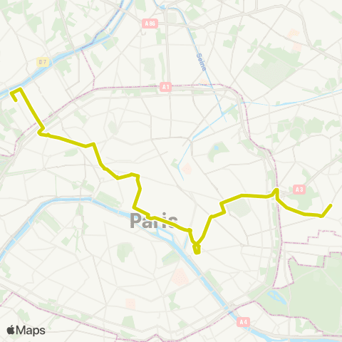 Île-de-France Mobilités Pont de Levallois - Bécon <> Mairie de Montreuil map