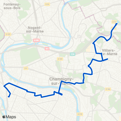 Île-de-France Mobilités Noisy-le-Grand - Mont d'E. RER - Quai 7 <> St-Maur - Créteil RER map