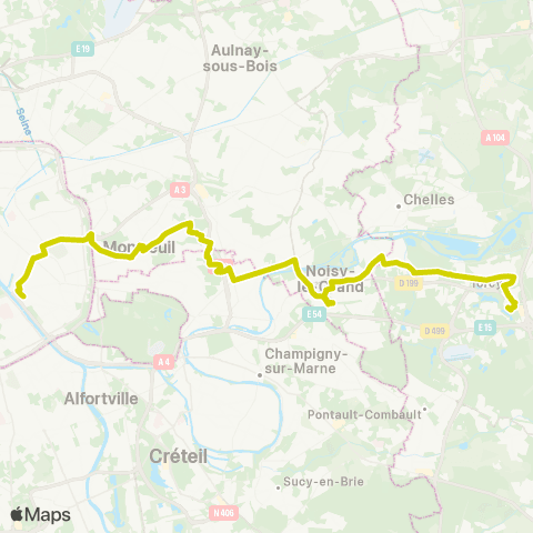 Île-de-France Mobilités Gare de Lyon - Diderot <> Gare de Torcy map