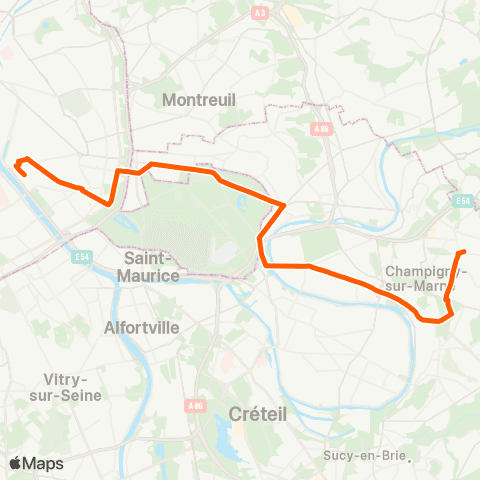 Île-de-France Mobilités Villiers-s/-Marne - le Plessis-Trévise RER <> Gare de Lyon - Maison de la RATP map