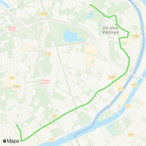 Île-de-France Mobilités Gabriel Péri - Métro <> Zone Industrielle N. map