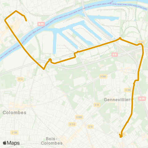 Île-de-France Mobilités Gabriel Péri - Métro <> Gare d'Argenteuil map