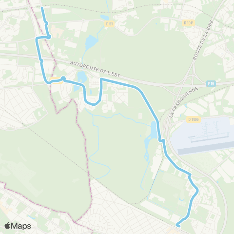 Île-de-France Mobilités CROUS - Descartes <> Emerainville - Pontault-Combault RER map