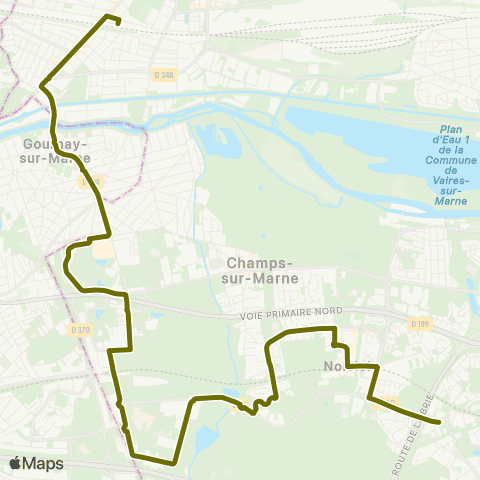 Île-de-France Mobilités Gare de Chelles - Gournay <> Le Village map