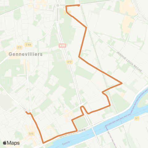 Île-de-France Mobilités Gabriel Péri - Métro <> Les Grésillons map