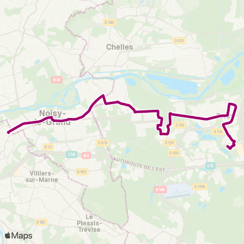 Île-de-France Mobilités Gare de Torcy <> Bry-sur-Marne RER map