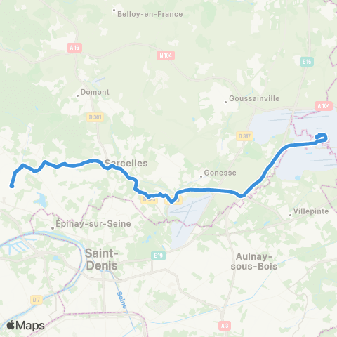 Île-de-France Mobilités Gare de Roissypôle - Aéroport CDG 1 (C3) <> Gare d'Ermont - Eaubonne map