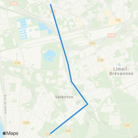 Île-de-France Mobilités Villa Nova <> Pointe du Lac map