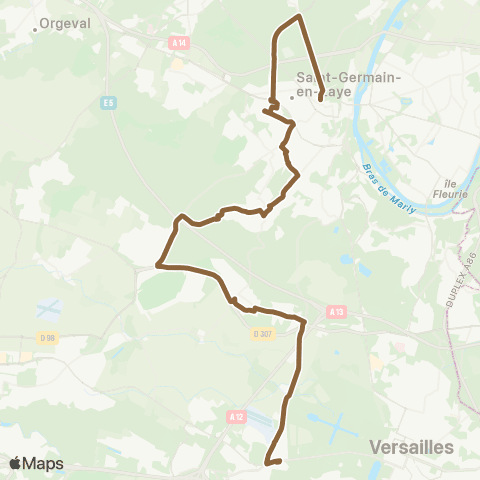 Île-de-France Mobilités Gare de St-Germain-en-Laye <> St-Cyr map