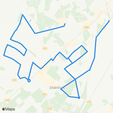 Île-de-France Mobilités Châtillon-Montrouge-Métro <> Piscine map