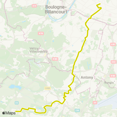 Île-de-France Mobilités Moulon <> Gare Montparnasse map
