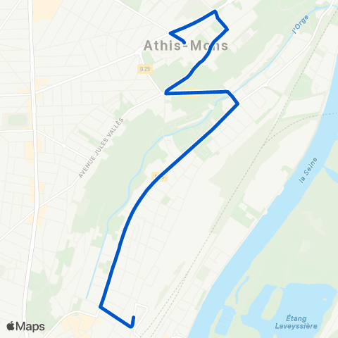 Île-de-France Mobilités Place Henri Deudon <> Gare de Juvisy RER map