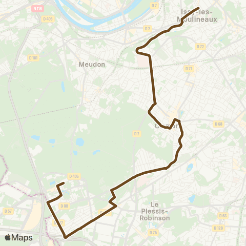 Île-de-France Mobilités Mairie d'Issy <> Église map