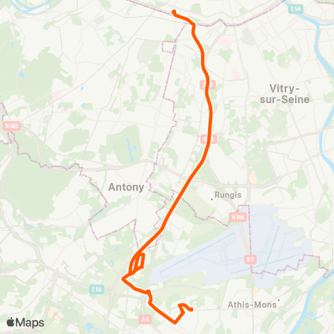 Île-de-France Mobilités Pte d'Orléans - Ernest Reyer <> Pl. Lucien Boilleau map