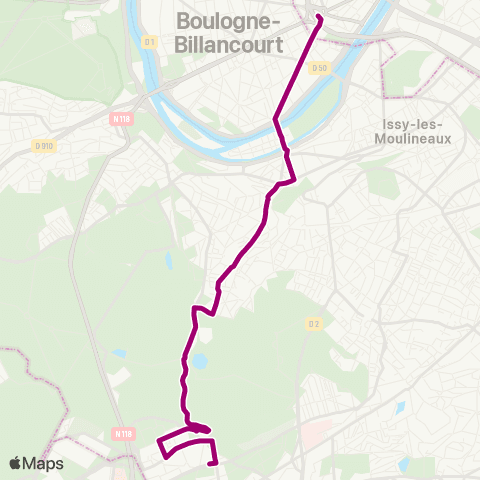 Île-de-France Mobilités Pte de St-Cloud - Métro <> Georges Pompidou map