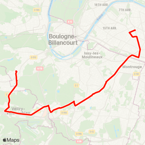Île-de-France Mobilités Gare de Chaville Rive Droite <> Gare Montparnasse map