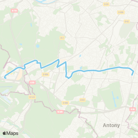 Île-de-France Mobilités Bourg-la-Reine RER <> Europe Sud map