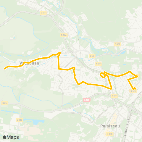 Île-de-France Mobilités Massy - Palaiseau RER <> Les Baconnets RER map