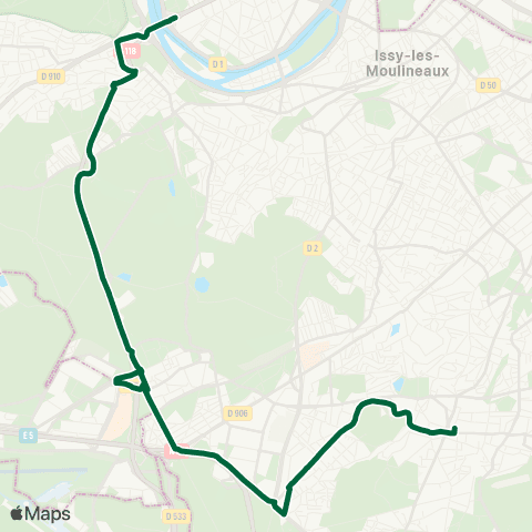 Île-de-France Mobilités Robinson RER <> Pont de Sèvres map