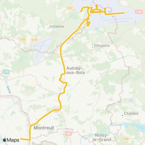 Île-de-France Mobilités Roissypôle <> Nation - Trône map