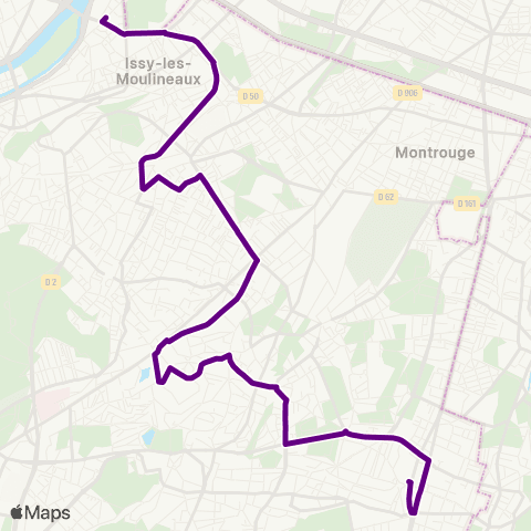 Île-de-France Mobilités Issy - Val de Seine RER <> Bourg-la-Reine RER map