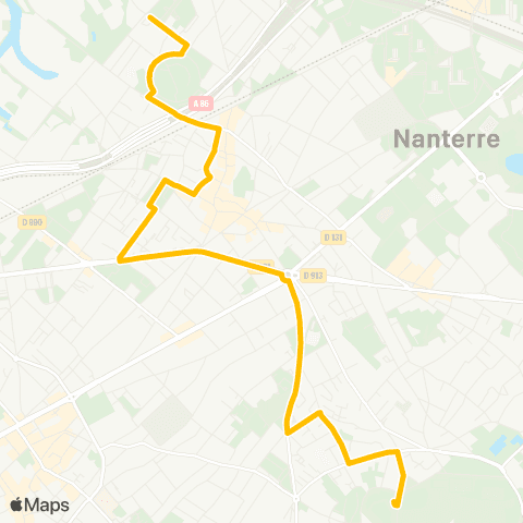 Île-de-France Mobilités Chemin de l'Île <> Cimetière du Mont Valérien map