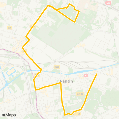 Île-de-France Mobilités Raymond Queneau - Anatole France <> Fort d'Aubervilliers map