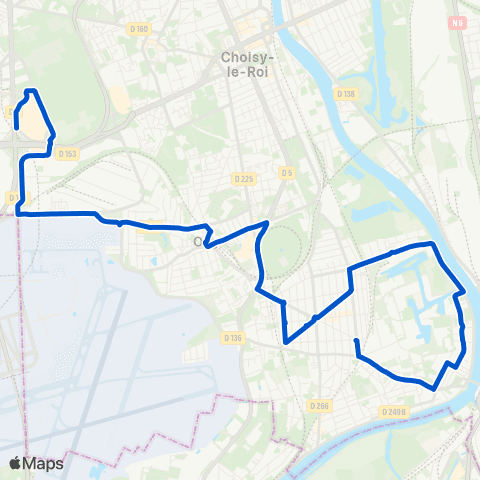 Île-de-France Mobilités Belle Épine Sud <> Jeanne d'Arc map