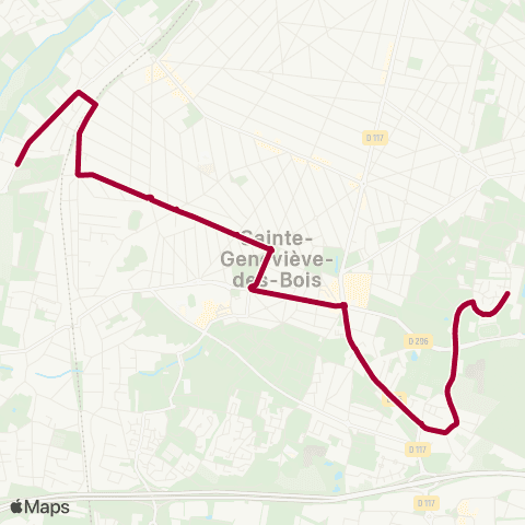 Île-de-France Mobilités Lycée Einstein <> Allée de l'Orge map