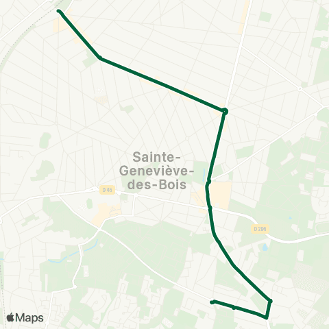 Île-de-France Mobilités Pl. Hausen <> Gare de Ste-Geneviève-des-Bois map