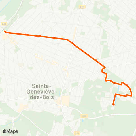 Île-de-France Mobilités Lycée Einstein <> Gare de Ste-Geneviève-des-Bois map