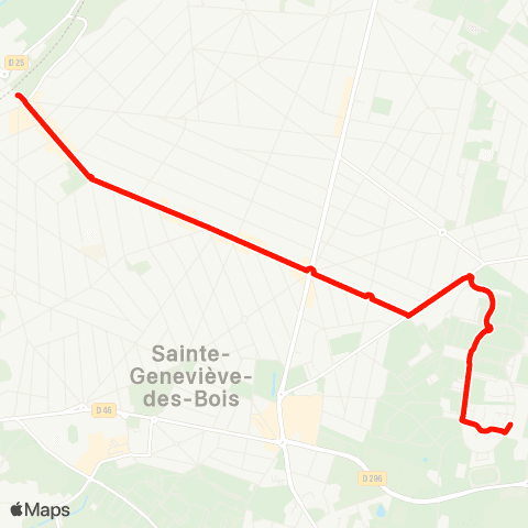 Île-de-France Mobilités Lycée Einstein <> Gare de Ste-Geneviève-des-Bois map