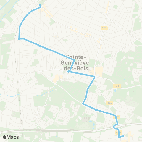 Île-de-France Mobilités Gare de Ste-Geneviève-des-Bois <> ZI Croix Blanche map