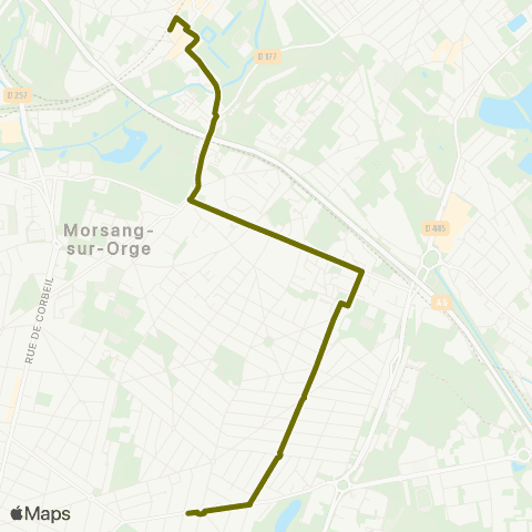 Île-de-France Mobilités Gare de Savigny-s/-Orge <> La Gribelette map