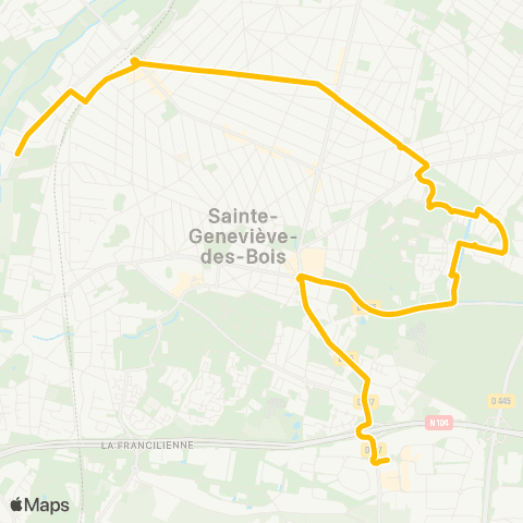 Île-de-France Mobilités ZI Croix Blanche <> Gare de Ste-Geneviève-des-Bois map