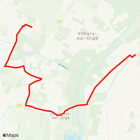 Île-de-France Mobilités Gare de Ste-Geneviève-des-Bois <> Fontaine Mansart map