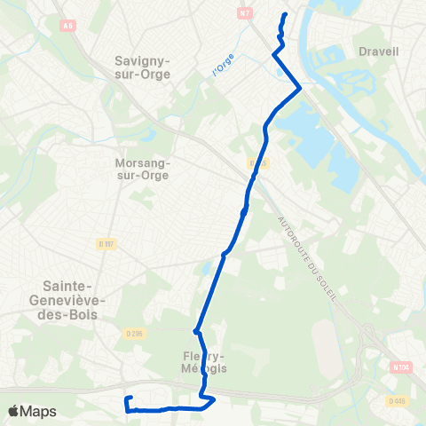 Île-de-France Mobilités Gare de Juvisy <> ZI Croix Blanche map