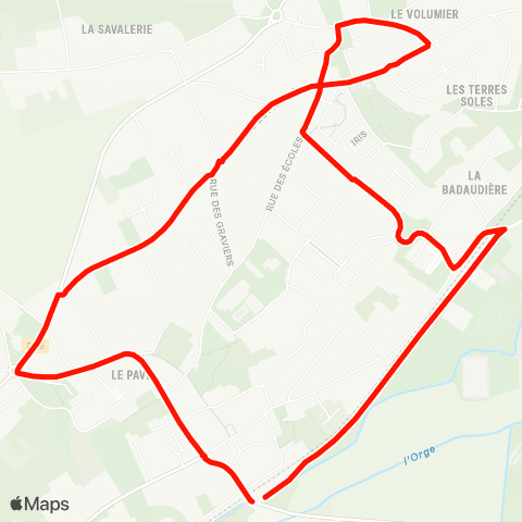 Île-de-France Mobilités Gare de Breuillet Village <> Gare de Breuillet Village map